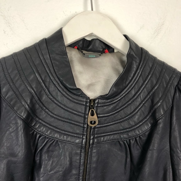 Doma gray genuine leather zip up jacket - Picture 4 of 5